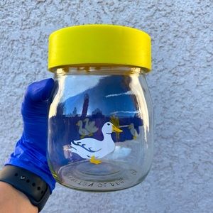 Vintage 1983 Carlton Glass Ducks Jar Canister 3/4L